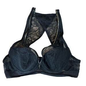 Simone Perele Black Floral Lace Bra - size 30A
